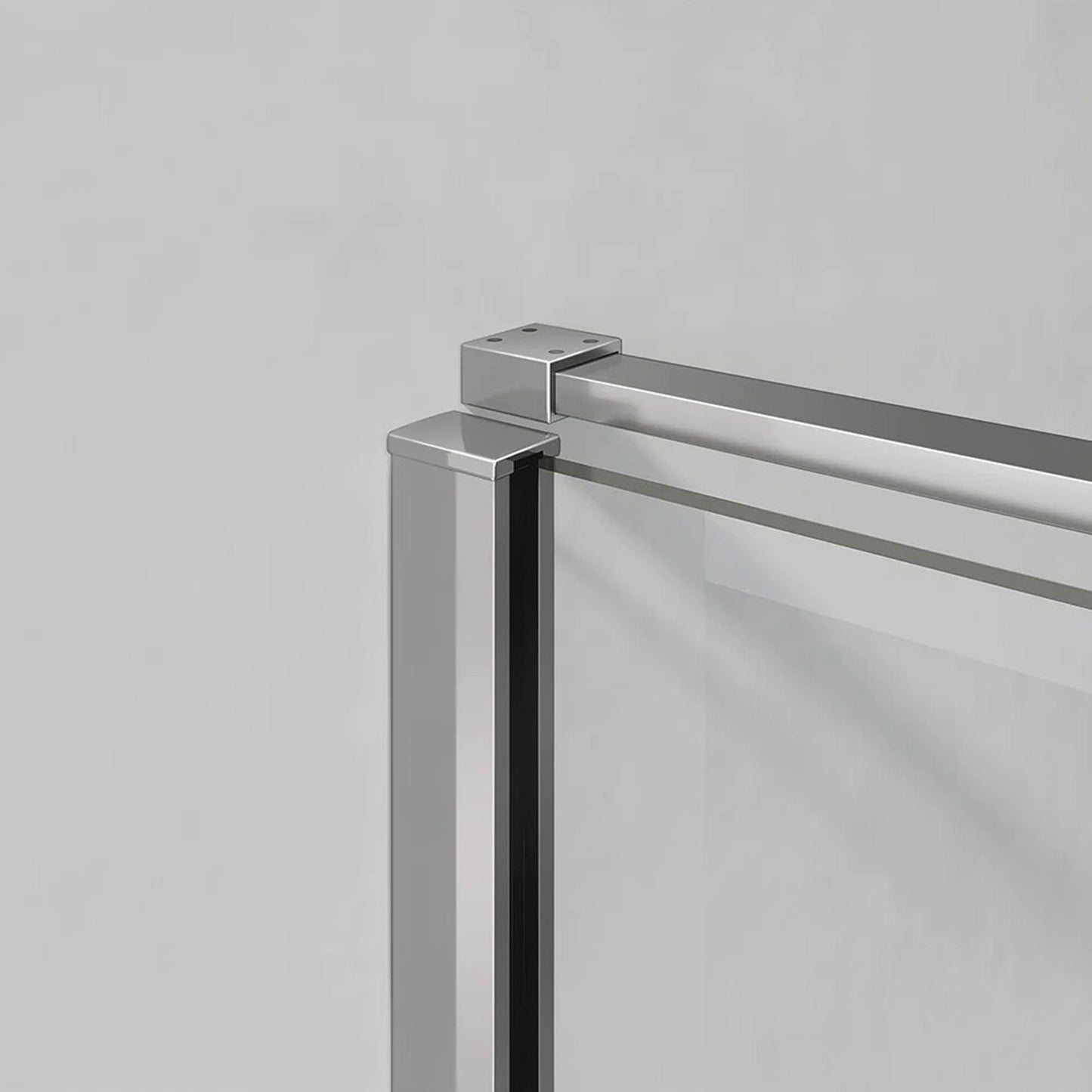 Fixation murale pour porte de douche pivotante en alu chromé