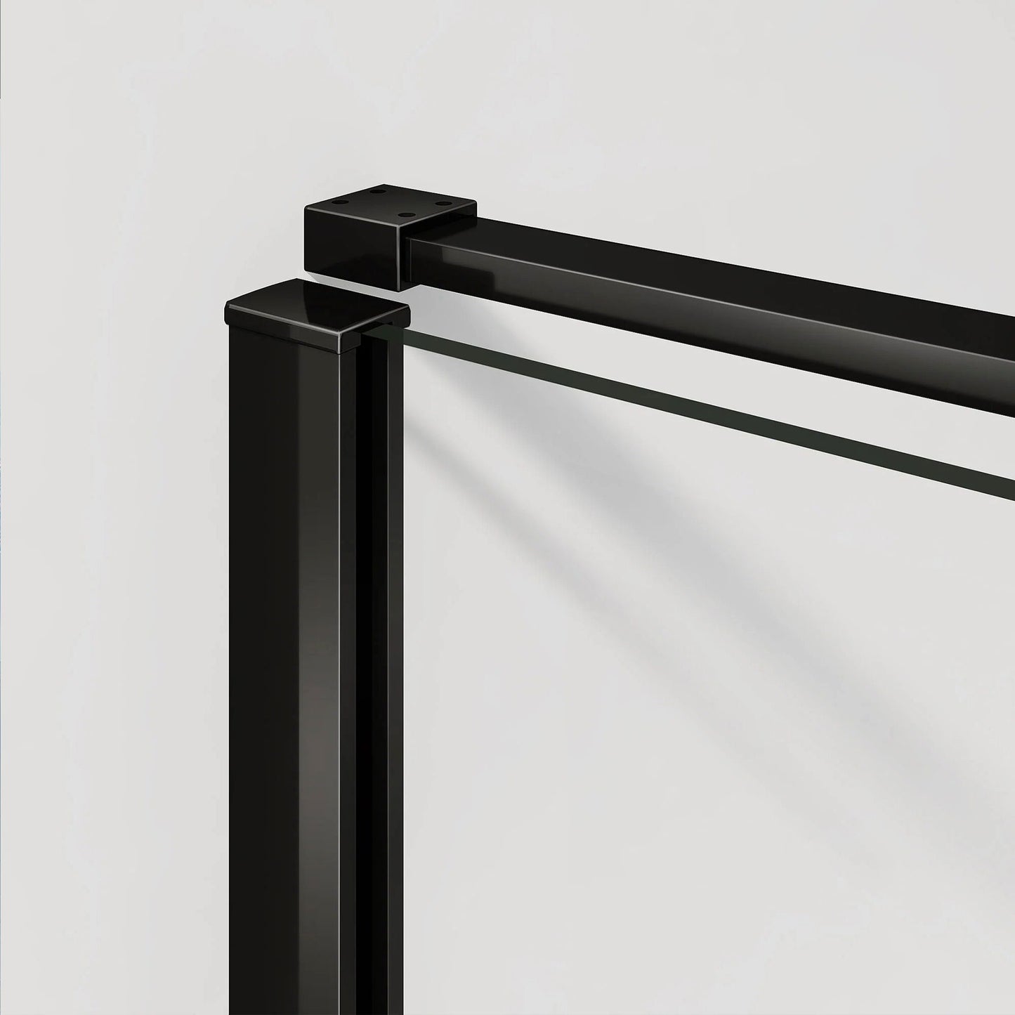 Fixation murale pour porte de douche pivotante en noir mat