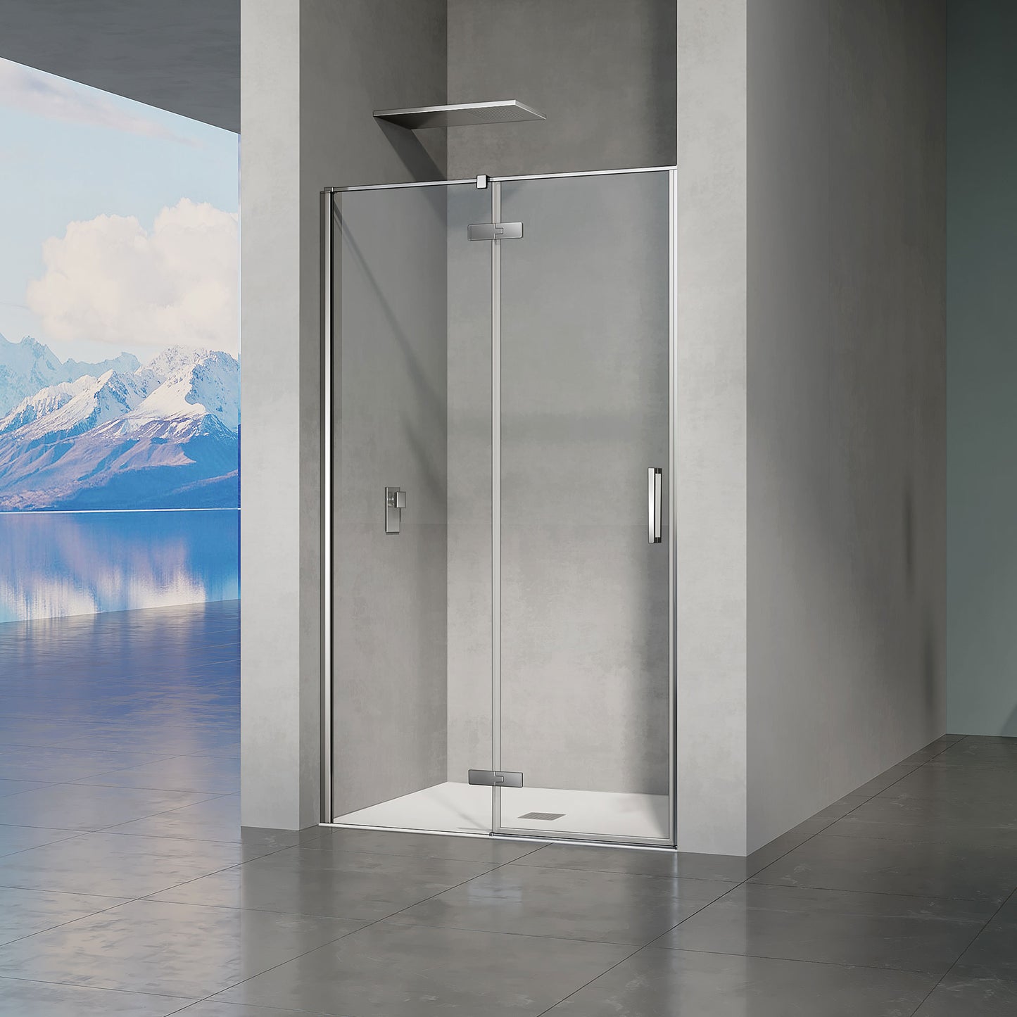 Porte de douche à charnières ouverture vers la gauche