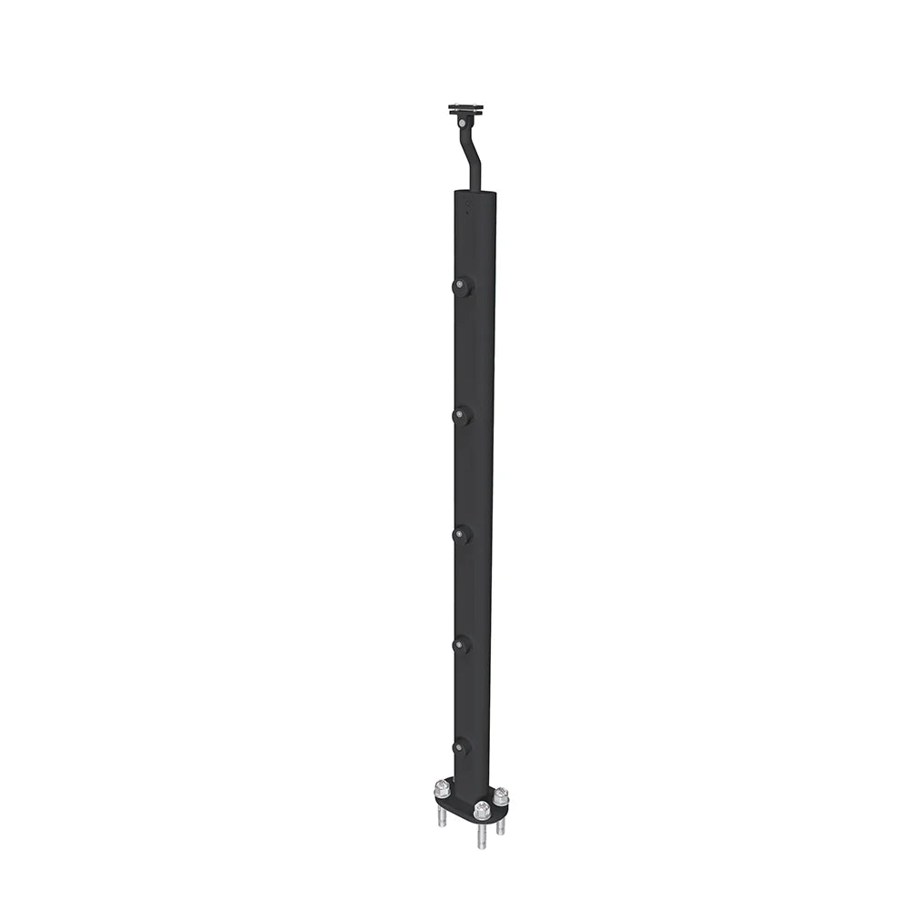 Poteau seul pour garde-corps ou rampe, en alu noir mat