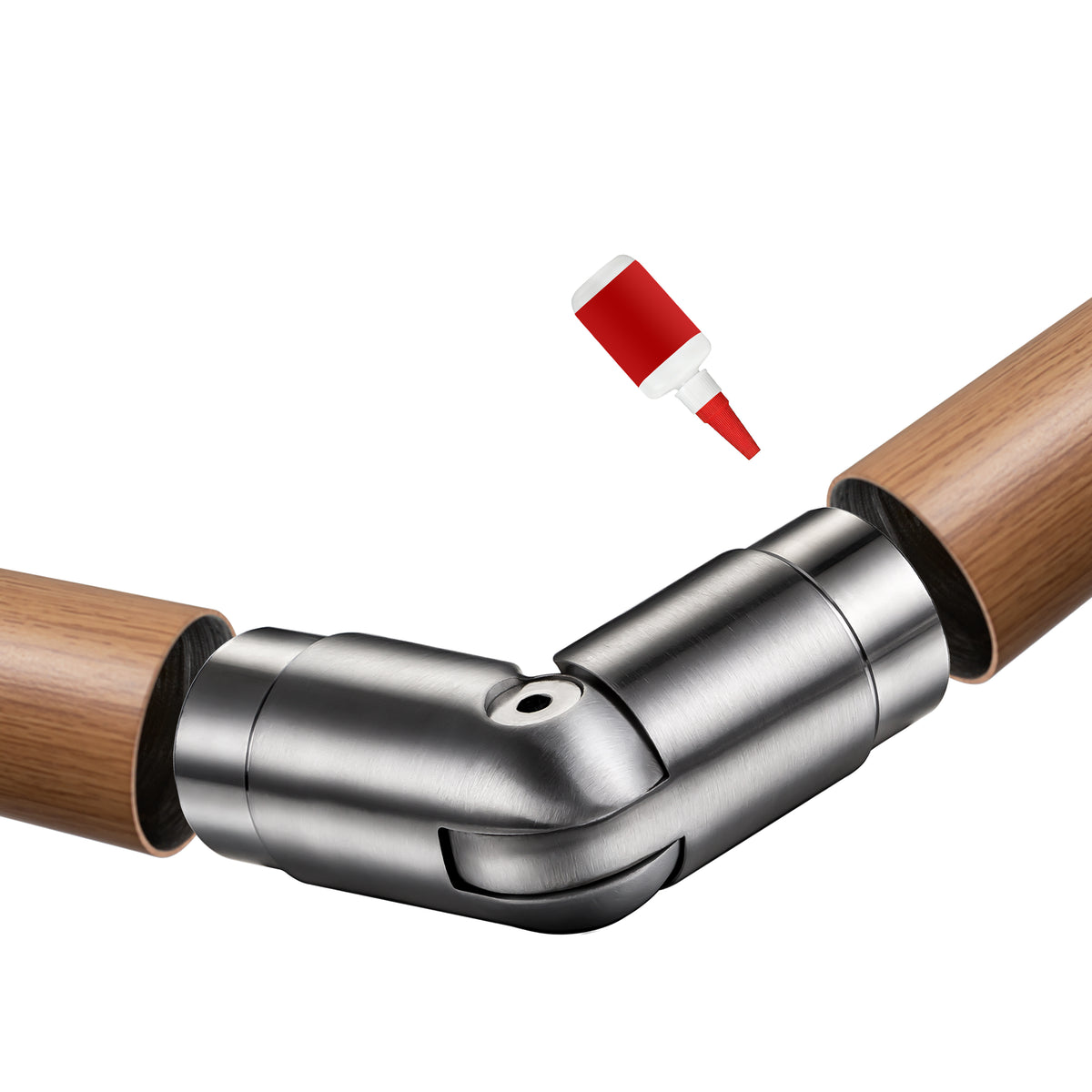 Raccord d'angle mobile pour main courante en acier inoxydable 304 brossé