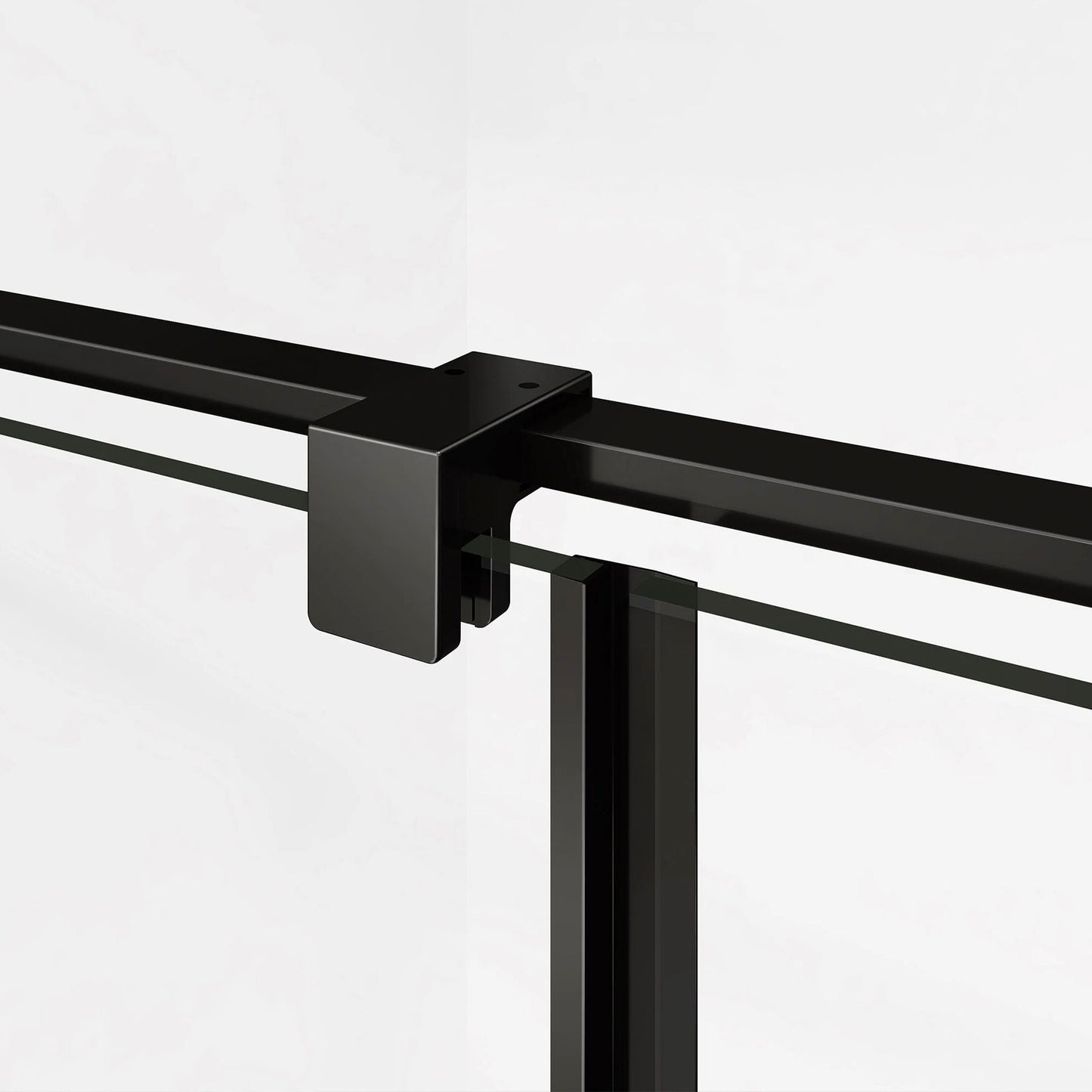 Accessoires noir mat pour porte de douche pivotante à charnières