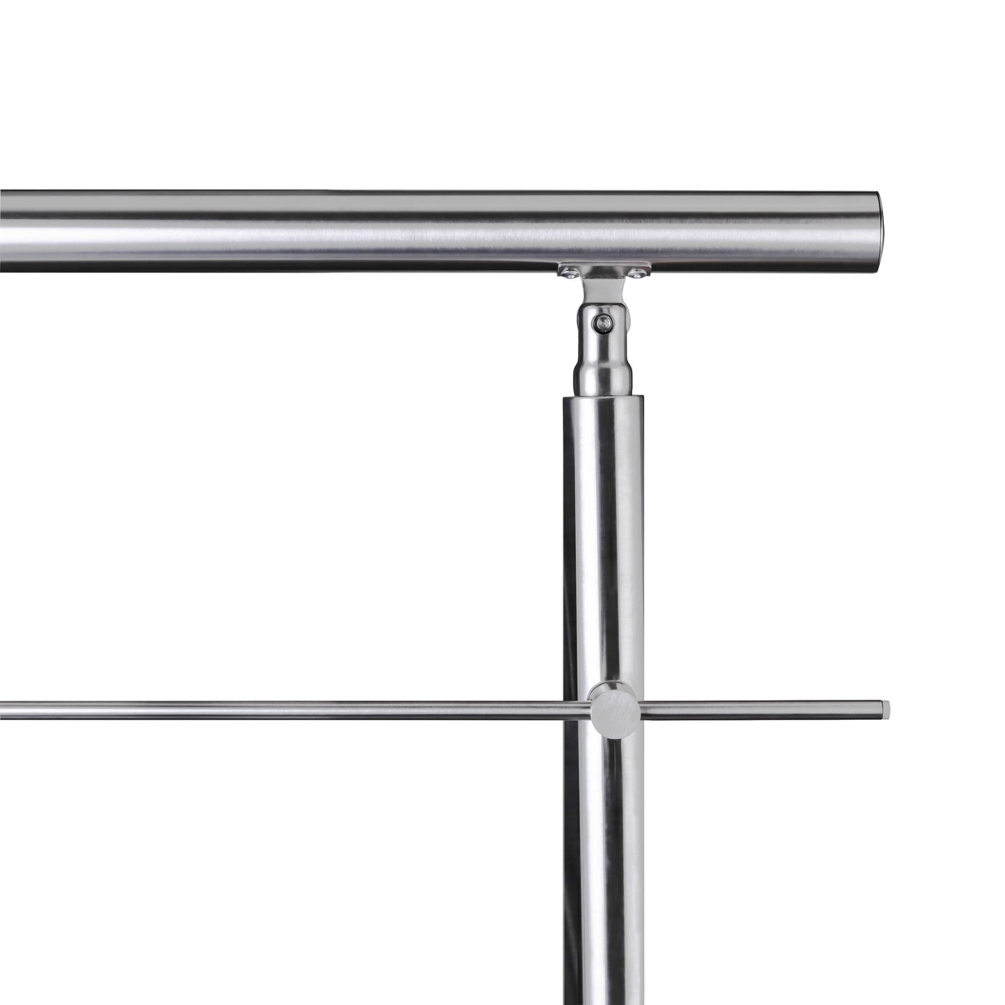 Kit Garde-corps en acier inoxydable Balustrade à 5 traverses largeur 80-200cm fixation à plat