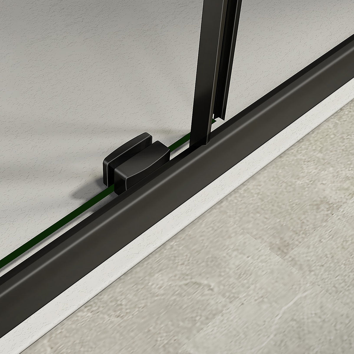 système de freinage noir mat pour porte de douche coulissante