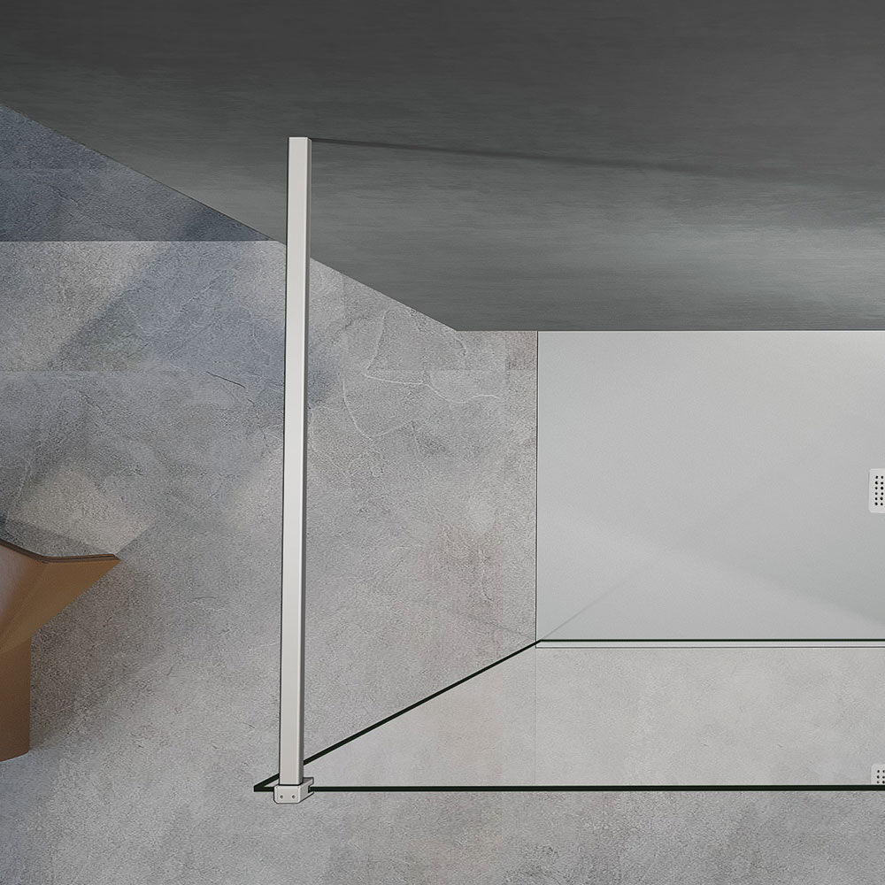 Paroi de douche walkin avec barre de fixation et profilé mural en aluminium bronzebarre de fixation murale pour paroi de douche en aluminium blanc mat