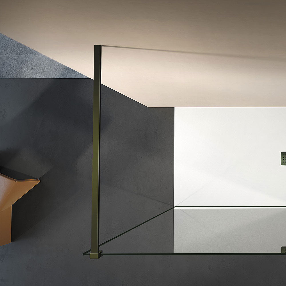 Paroi de douche walkin avec barre de fixation et profilé mural en aluminium bronze barre de fixation murale pour paroi de douche en aluminium bronze