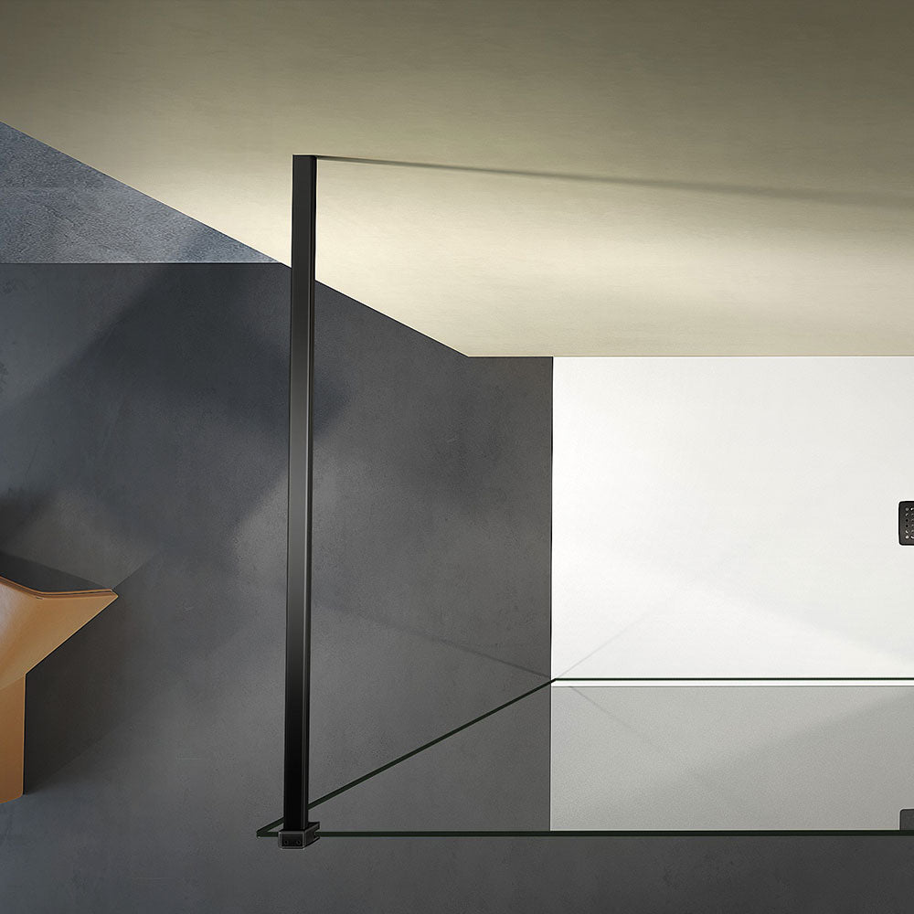 Paroi de douche walkin avec barre de fixation et profilé mural en aluminium bronze barre de fixation murale pour paroi de douche en aluminium noir mat