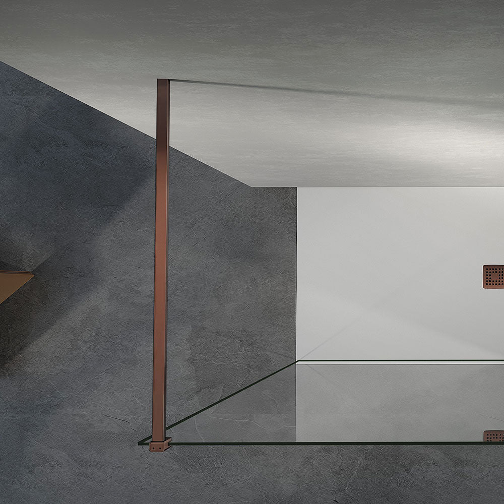 barre de fixation murale pour paroi de douche en aluminium rose gold