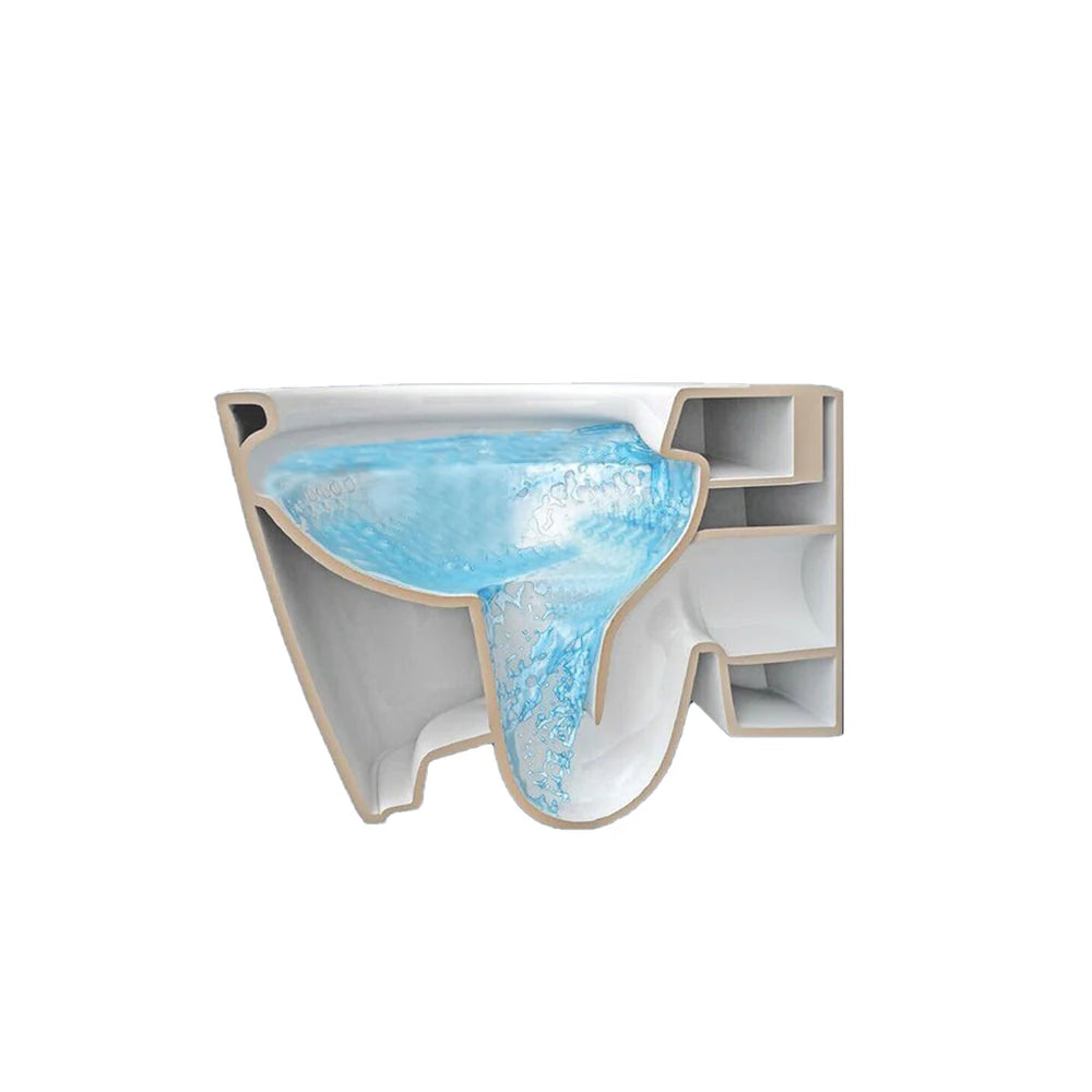 WC suspendue avec abattant SOFT CLOSE en céramique blanc sans bride Rimless