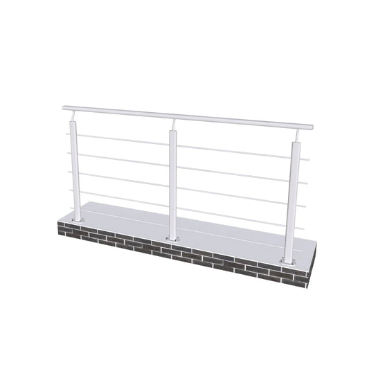 Kit sécurité pour escalier, terrasse ou balcon fixation à plat à la française alu gris mat