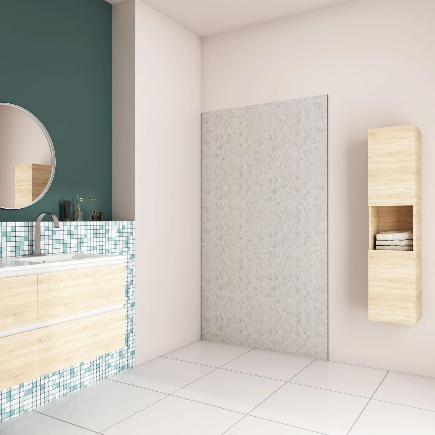 Panneau mural de douche en aluminium pour habillage mural de douche 80x210 cm