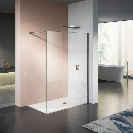 Paroi de douche walkin avec barre extensible de 73cm à 120cm