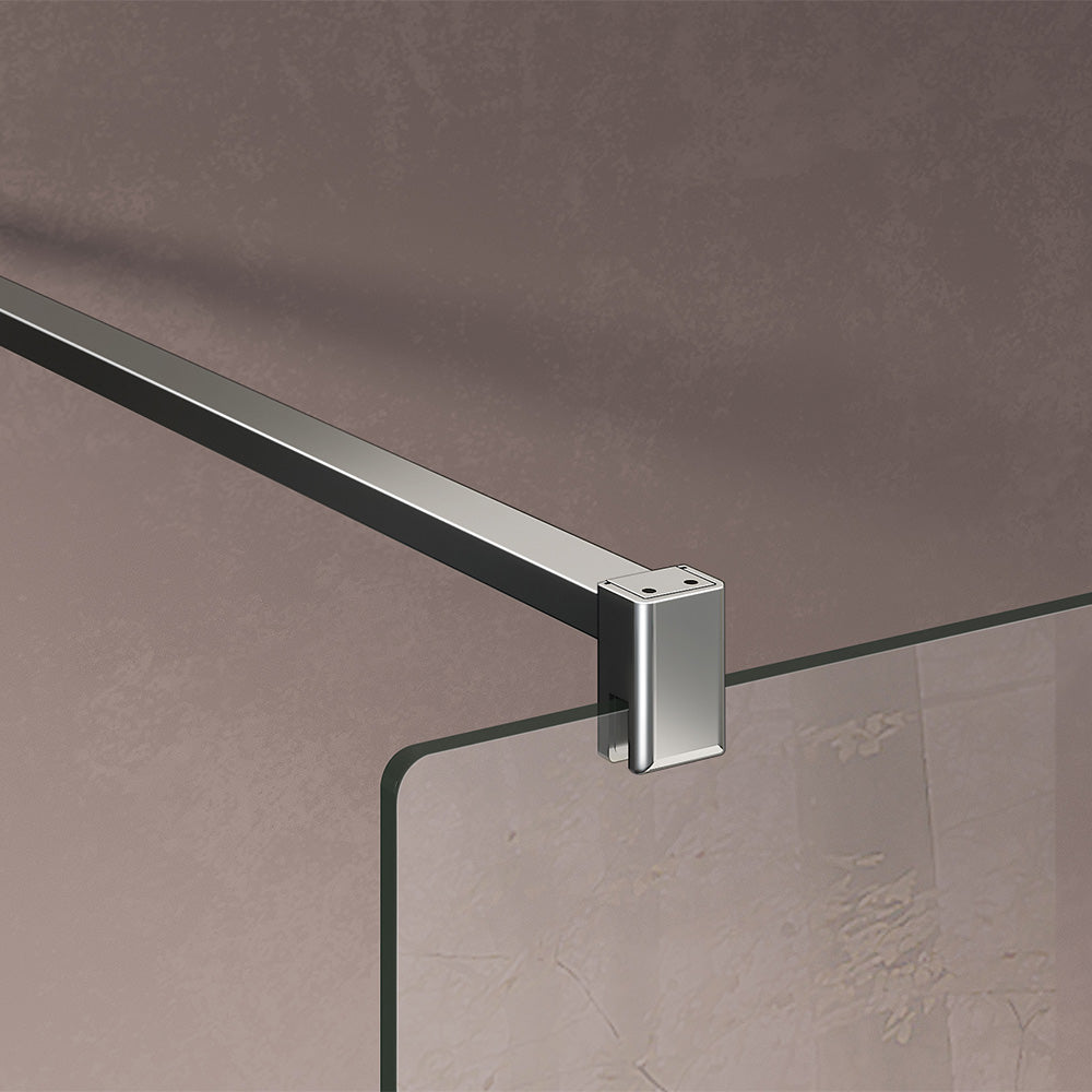 Paroi de douche en verre 8mm avec 2 barres de maintien chromées