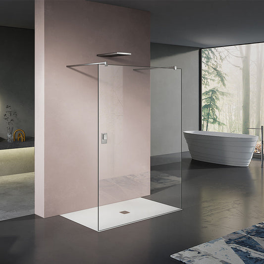 Paroi de douche en verre 8mm transparent sans cadre