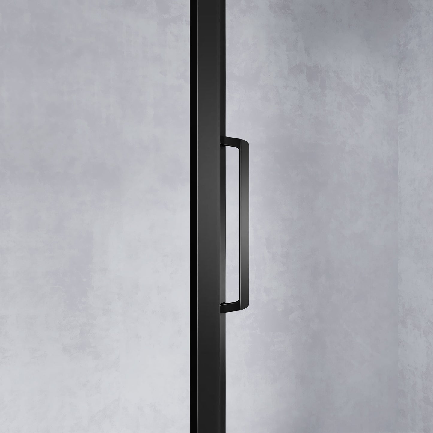 poignée en noir mat pour porte de douche coulissante en aluminium et verre
