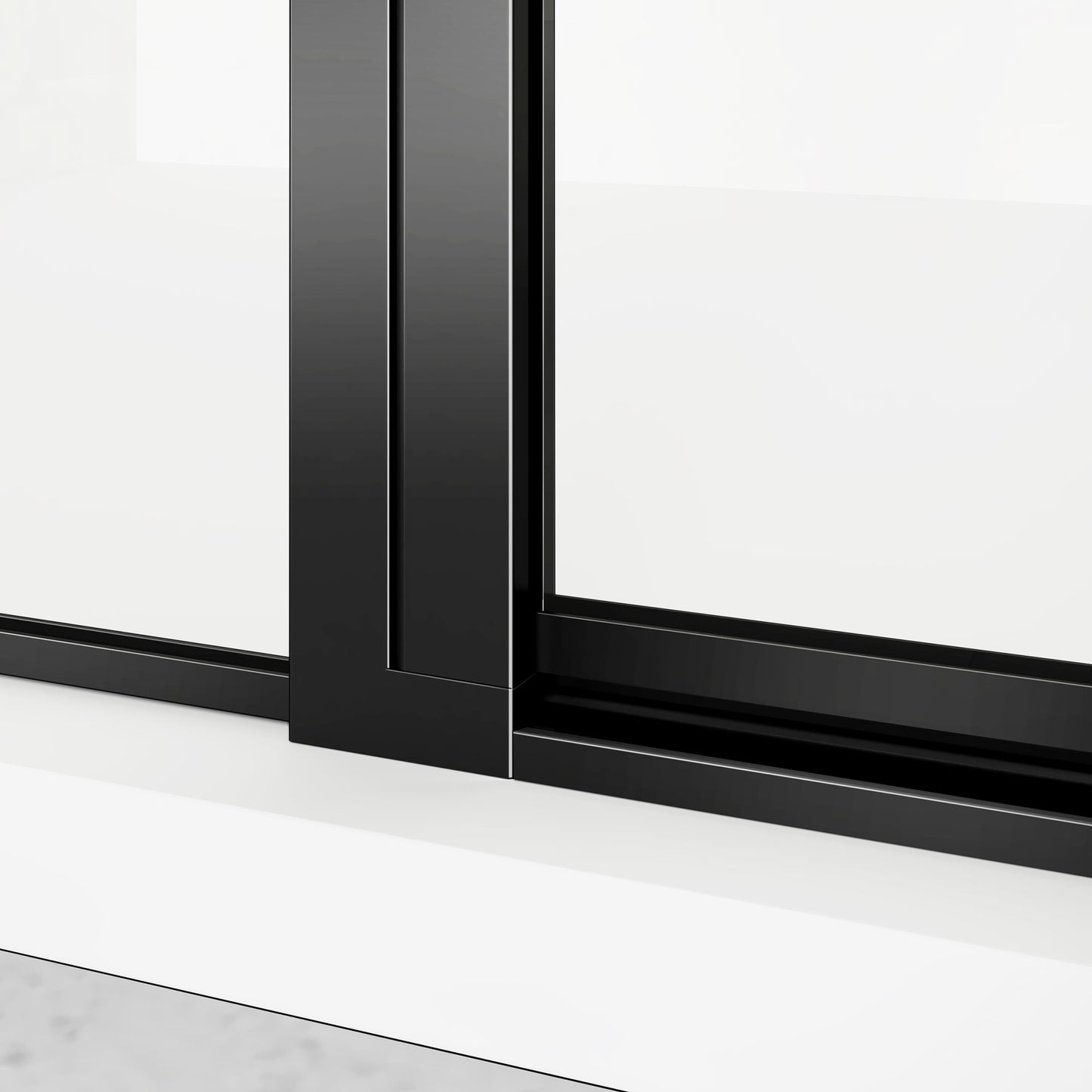 grandverre joints d'étanchéité pour cabine de douche en L porte pivotante élément fixe et paroi latérale fixe noir mat