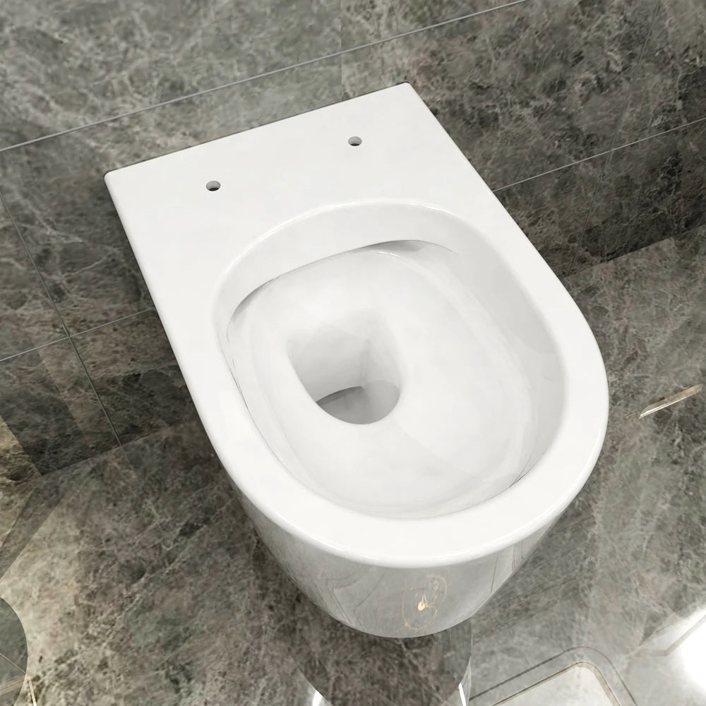 WC en céramique blanc à suspendre sans bride avec abattant SOFT CLOSE