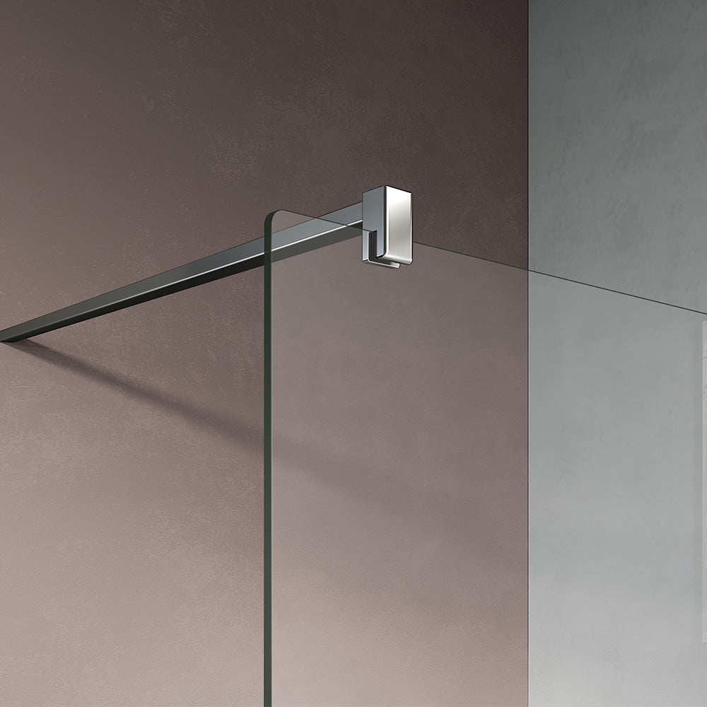 Barre de maintien pour paroi de douche en aluminium anodisé chromé