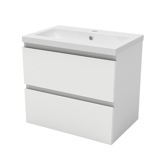 Meuble de salle de bain sous-vasque avec deux tiroirs de rangement et lavabo