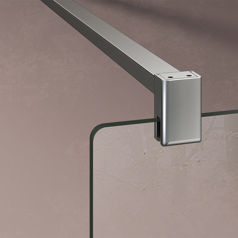 Barre de stabilisation en aluminium anodisé pour verre de paroi de douche walkin