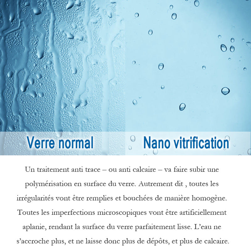 Paroi de douche avec retour pivotant en verre securit 8 mm transparent