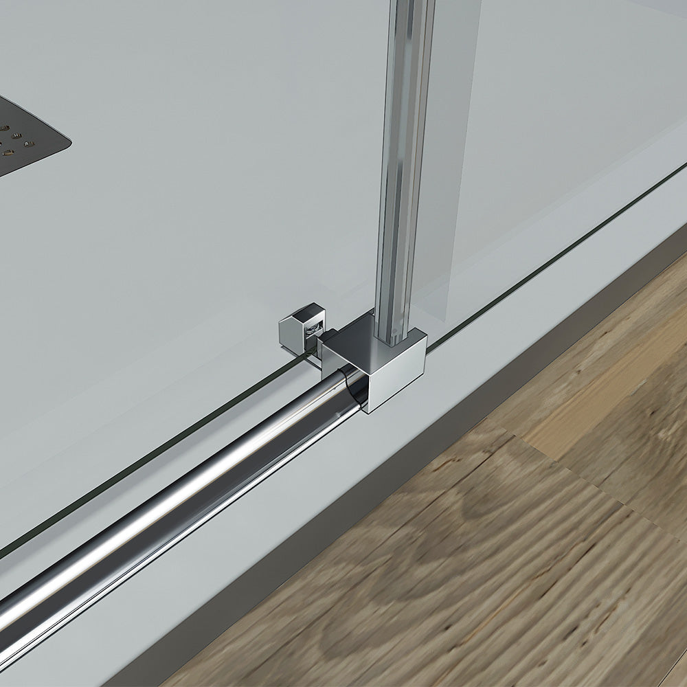 porte de douche coulissante 8mm avec joint d'étanchéité et fermeture magnétique