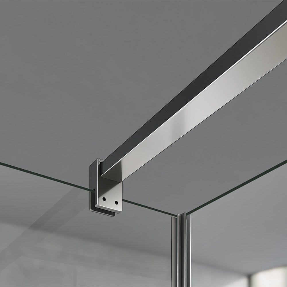 Barre de fixation murale pour paroi de douche avec retour pivotant