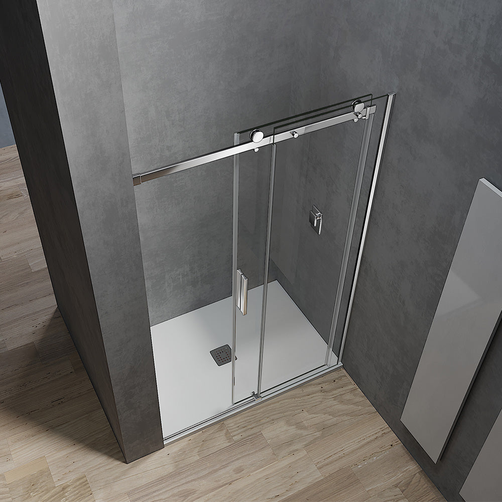 porte de douche coulissante verre 8mm ouverte
