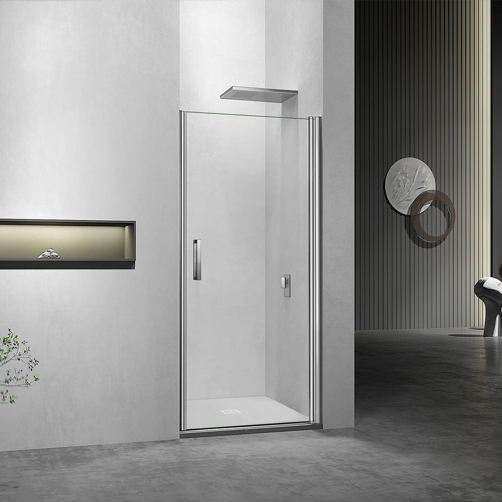 Porte de douche pivotante en verre clair securit 6 mm accessoires en a –  AIDAL
