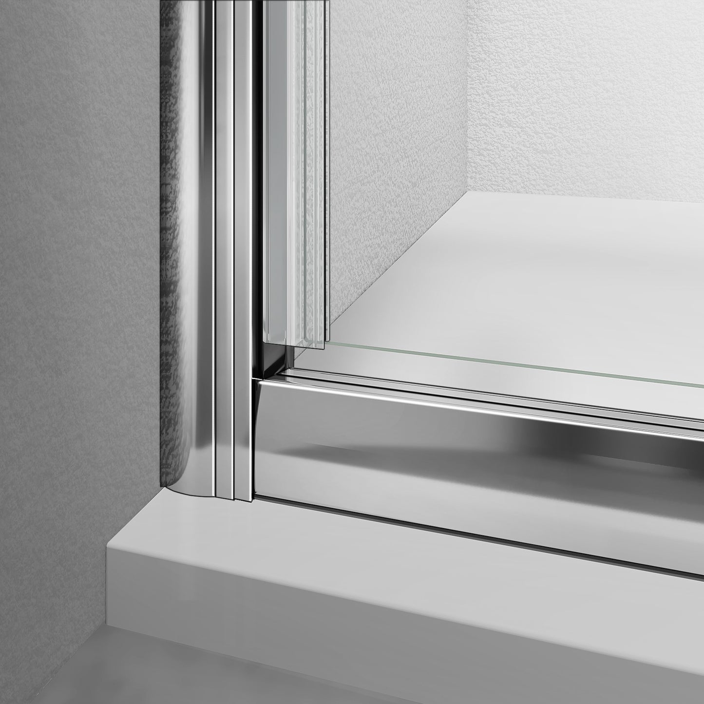 Joints d'étanchéité pour porte de douche pivotante verre clair profilés chromés