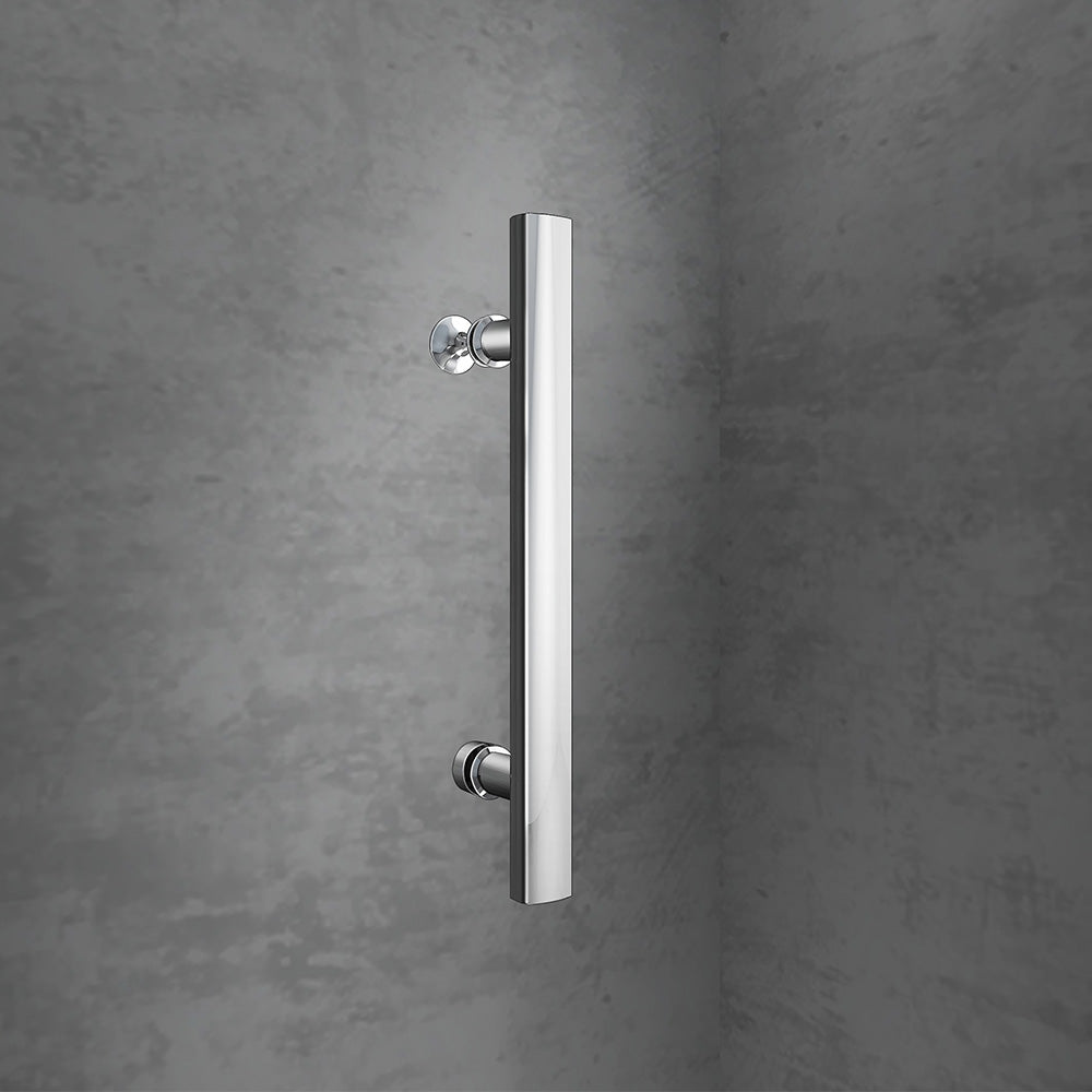 poignée en aluminium chromé aspect inox pour cabine de douche en verre trempé