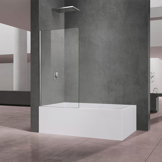 Pare baignoire fixe en verre avec profilé mural en aluminium