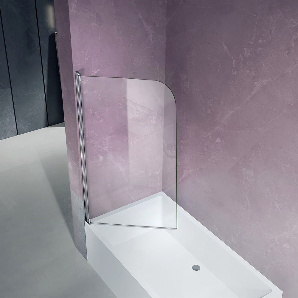 Pare-baignoire transparent verre 4 mm securit ouverte vers l'intérieur