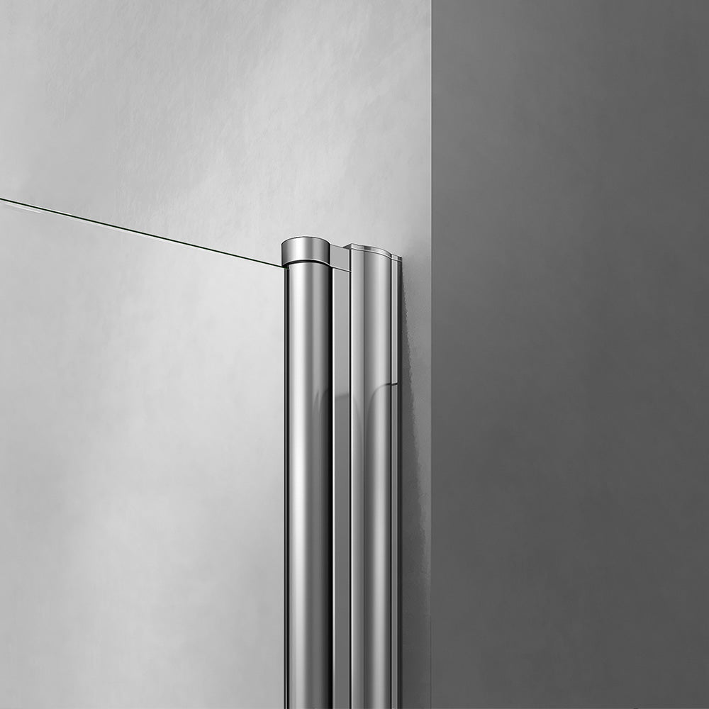 profilé mural chromé pour porte de douche en verre clair
