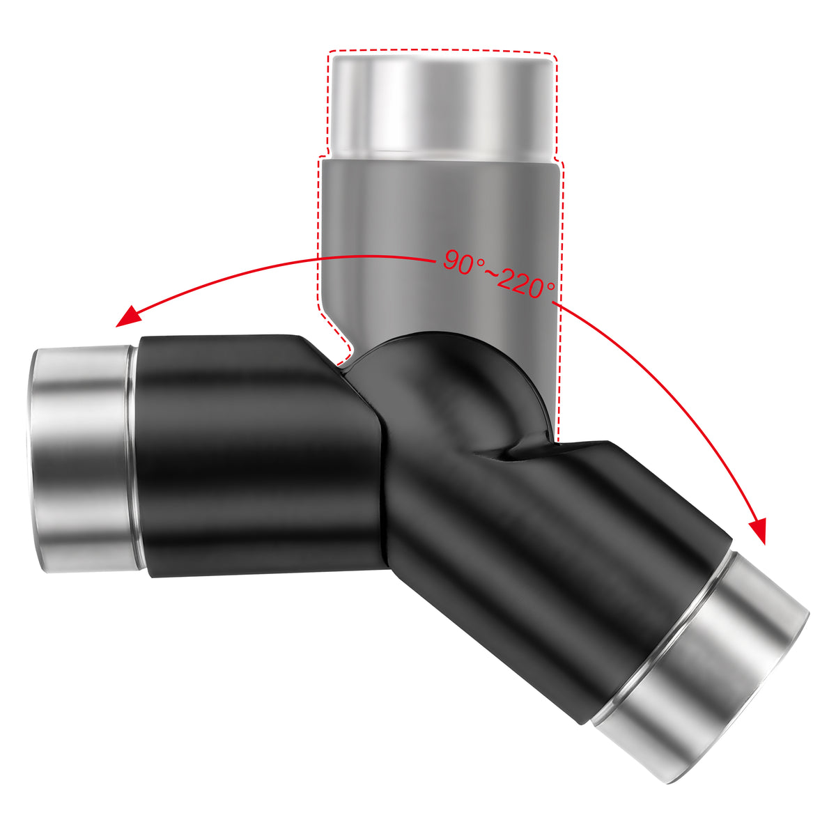 Raccord d'angle mobile pour main courante en acier inoxydable 304 noir mat