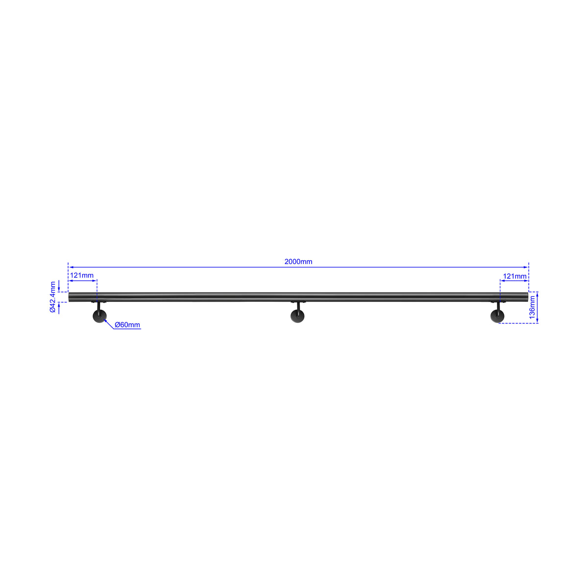 Main courante en acier inoxydable 304 noir mat extérieur et intérieur
