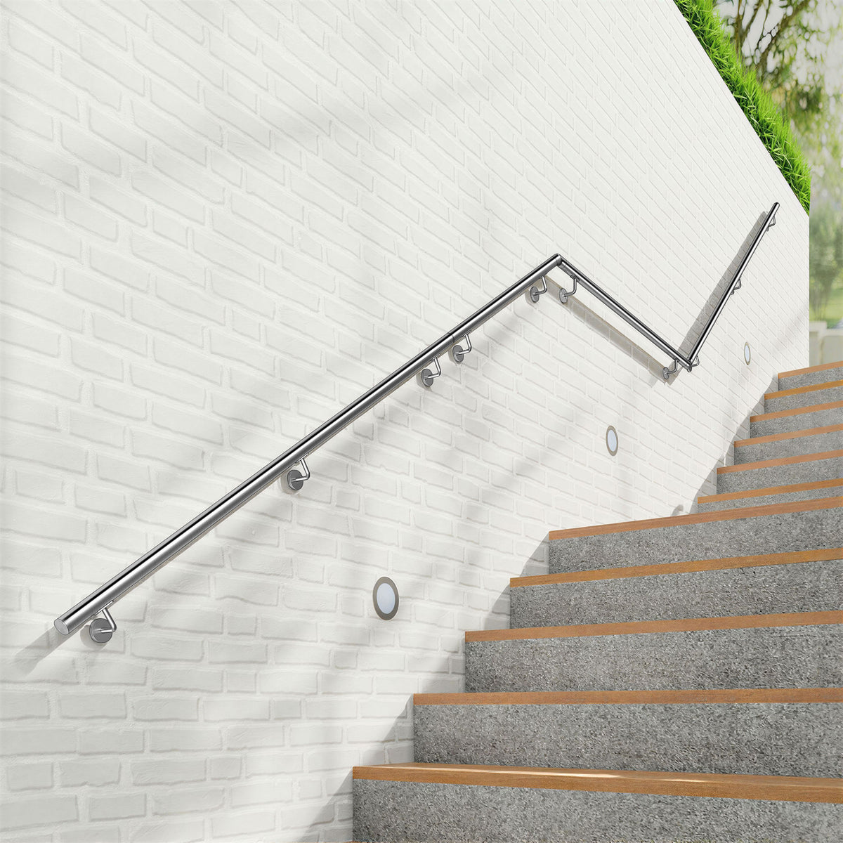 Main courante en acier inoxydable 304 adapté pose extérieure inox brossé