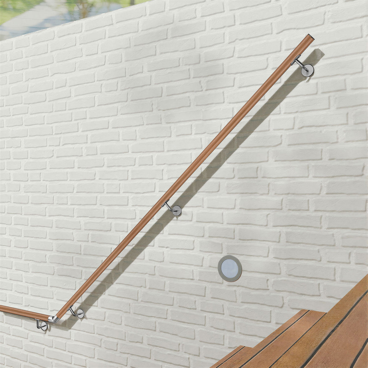 Main courante en acier inoxydable 304 aspect bois extérieur et intérieur