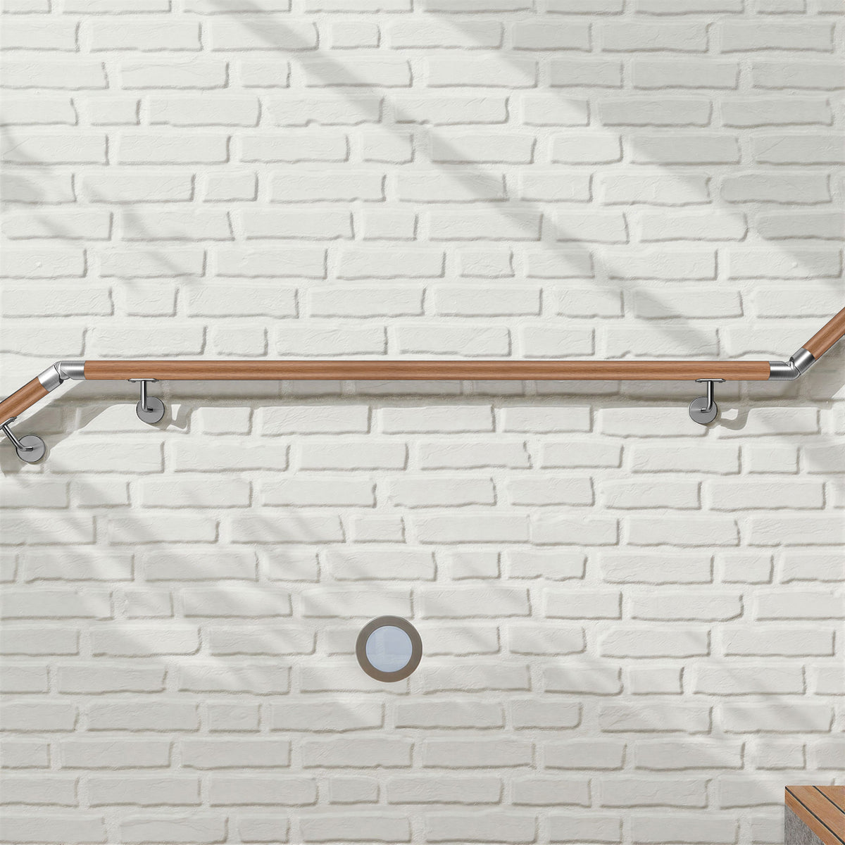 Main courante en acier inoxydable 304 aspect bois extérieur et intérieur