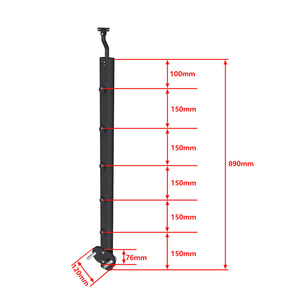 Kit rampe garde-corps de 2ml pour escalier, balcon ou terrasse prêt à poser fixation latérale