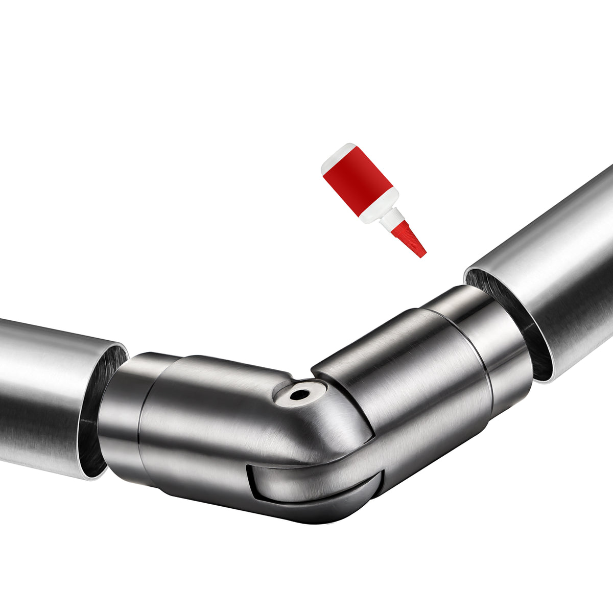 Raccord d'angle mobile pour main courante en acier inoxydable 304 brossé