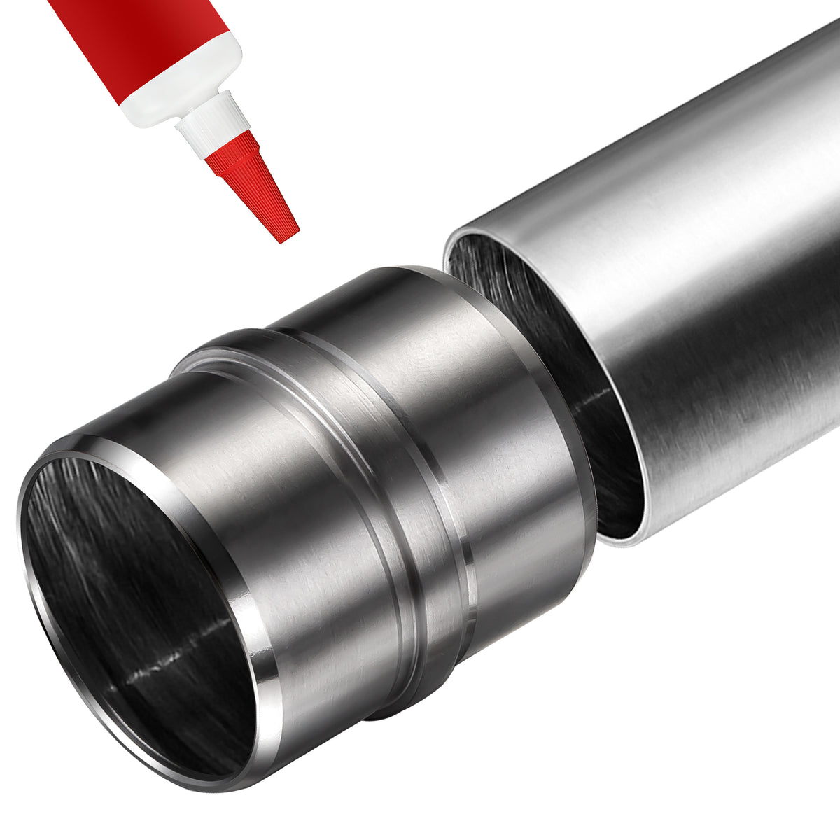 Raccord droit d'extension pour main courante en acier inoxydable 304 brossé