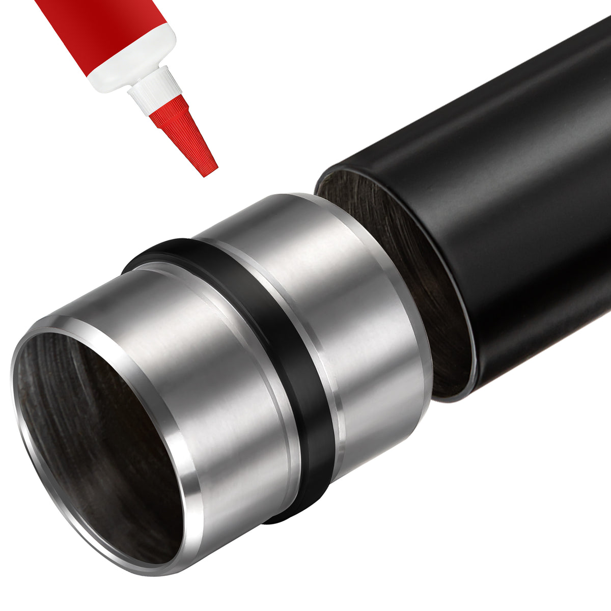 Raccord droit d'extension pour main courante en acier inoxydable 304 en noir mat
