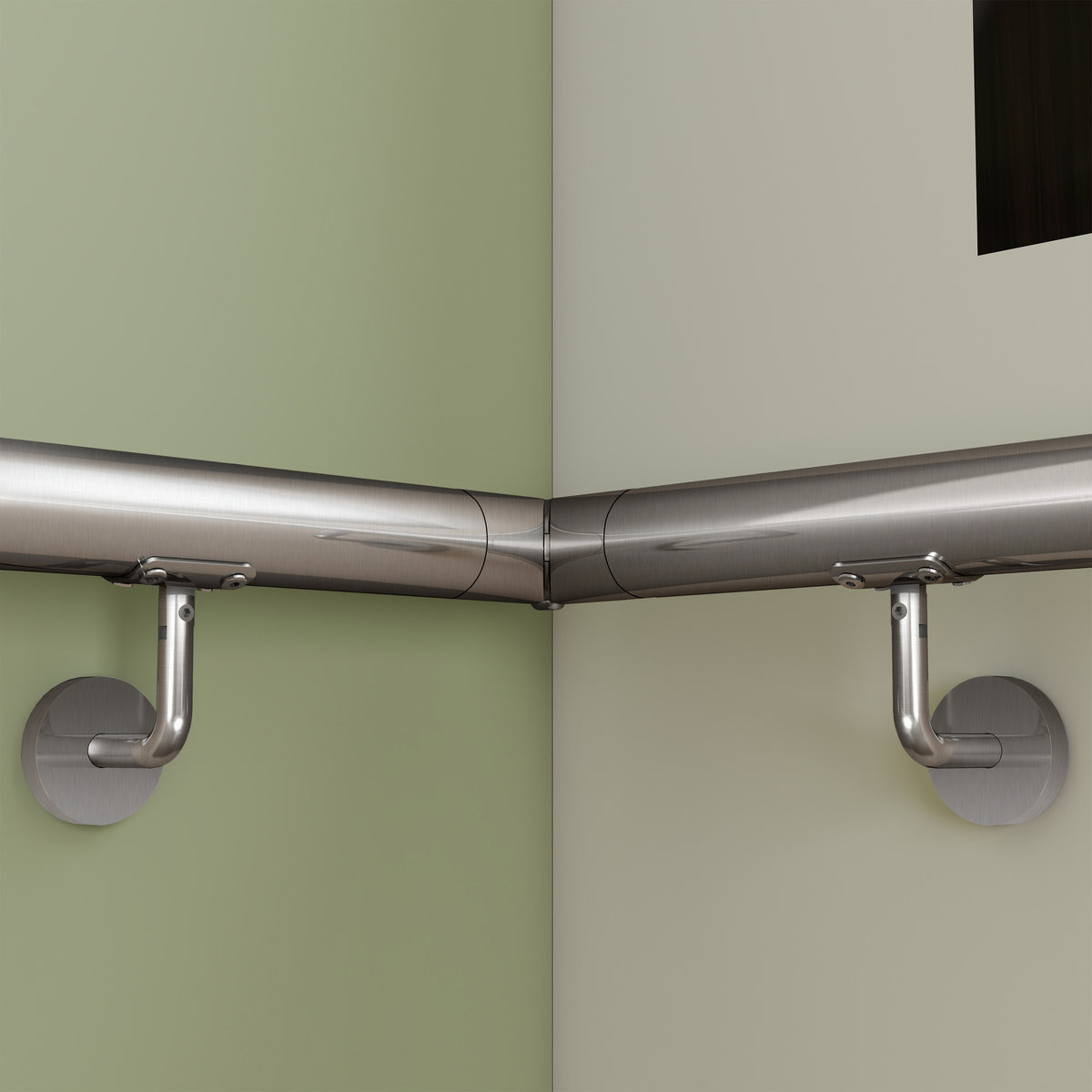 Rampe Escalier murale en inox 201 brossé avec 2 fixations murales articulées