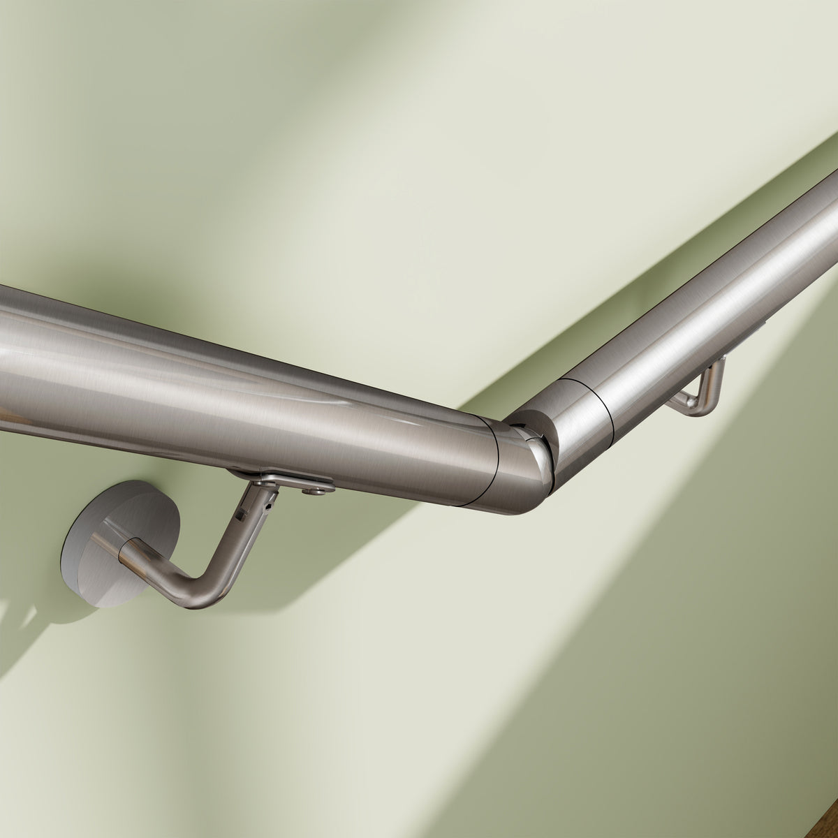 Rampe Escalier murale en inox 201 brossé avec 2 fixations murales articulées