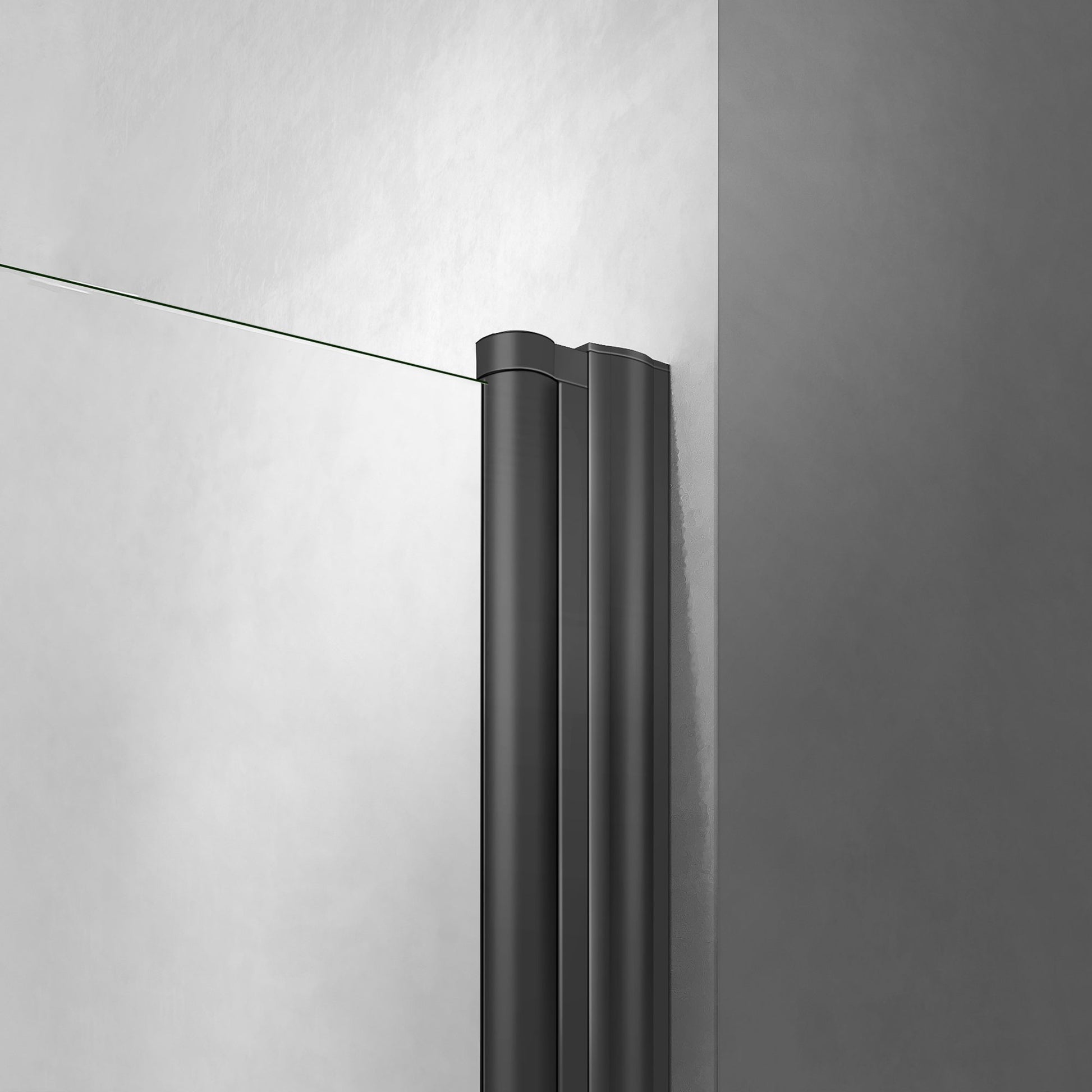 Profilé de fixation murale noir mat pour Porte de douche battante de hauteur 197 cm