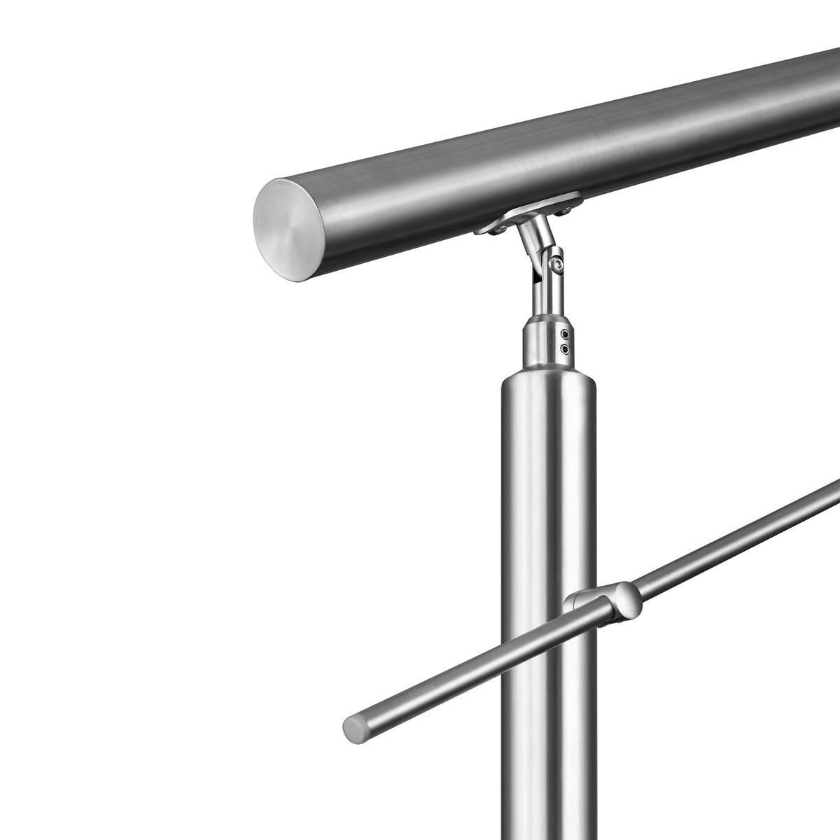 Garde-corps en acier inoxydable 304 3 traverses intérieur ou extérieur Fixation latérale à l'anglaise