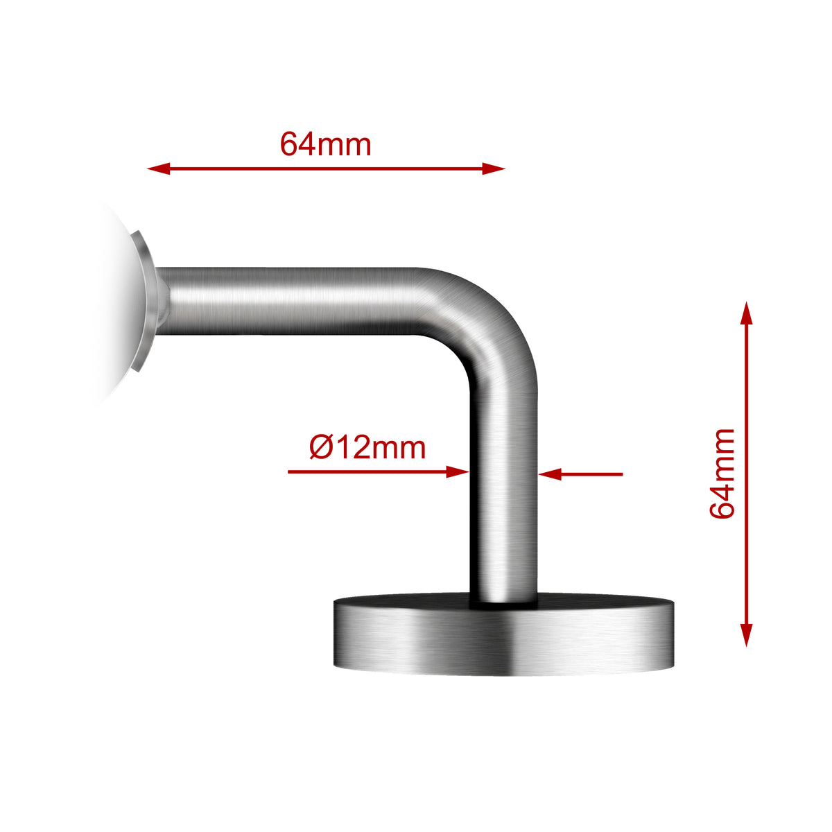 Main courante en acier inoxydable 304 adapté pose extérieure inox brossé