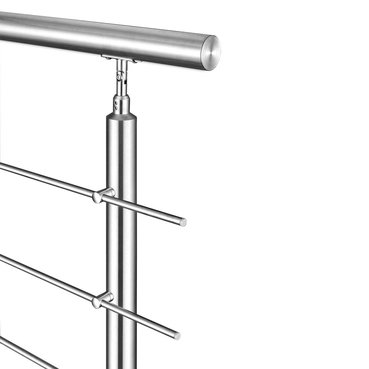 Garde-corps en acier inoxydable 304 5 traverses adapté intérieur ou extérieur Fixation latérale