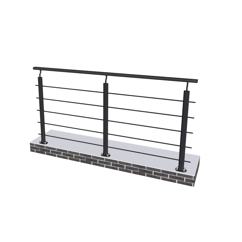 Kit sécurité pour escalier, terrasse ou balcon fixation à plat alu noir mat